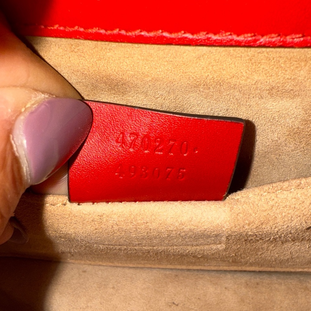 Gucci Sylvie Red Calfskin and Gold Mini Bag with Chain - Picture 14 of 16